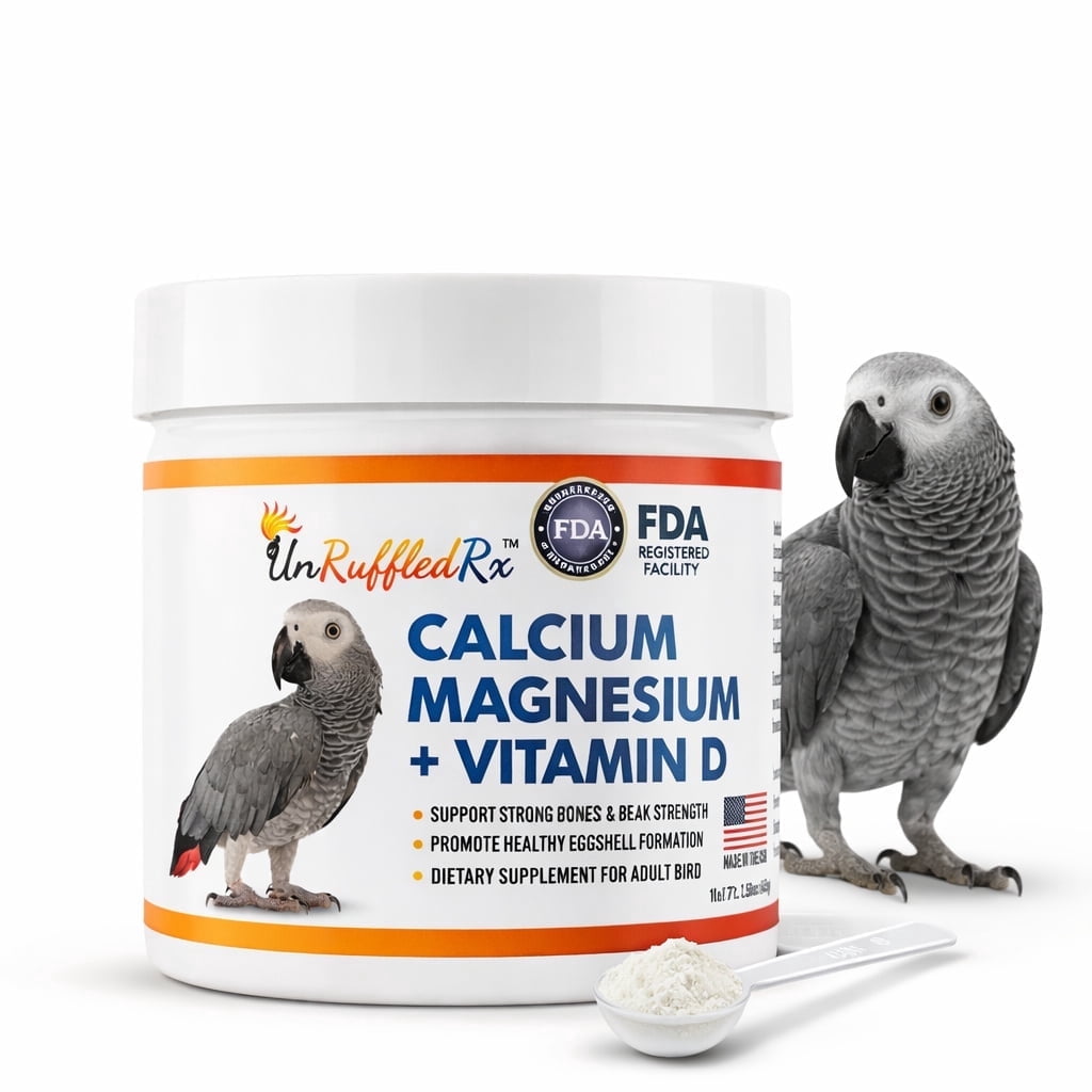 UnRuffledRx Complete Bird Calcium Powder – Supports Bones, Egg Laying & Feathers – 45 g