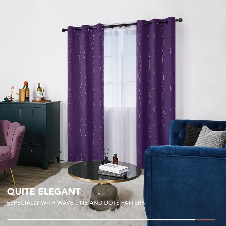 Deconovo Blackout Purple Curtains for Bedroom and Living Room, 84