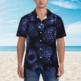 thumbnail image 2 of Balery Blue-Purple Raspberries Camisas hawaianas de manga corta para hombre, camisas playeras de corte holgado, camisas de vacaciones con botones,Small, 2 of 7