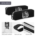 thumbnail image 6 of XMXT Leather Pencil Case, American Flag Skull Print Large Capacity Pencil Pouch for Student Teens Women, 6 of 9