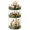 thumbnail image 1 of Organizador de maquillaje giratorio 360, organizador de perfumes para el cuidado de la piel de 3 niveles mejorado para mujeres, organizador de baño, encimera, organizador de cosméticos transparente co, 1 of 1