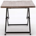 thumbnail image 3 of Bowery Hill Square Folding Metal/Wood End Table in Weathered Brown/Black, 3 of 12