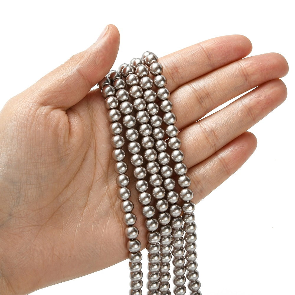 20strands Eco-Friendly Dyed Glass Pearl Beads Strands Grade A Round Cotton Cord Threaded Rosy Brown 6mm Hole: 1.2~1.5mm about 70pcs/strand 15.7 inch