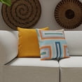 thumbnail image 5 of Big Joe Square Pillow Weatherproof Bean Bag Decor, Mustard Intertwist, Weather Resistant UV-Protected Fabric, 16 inches, 5 of 7