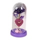 thumbnail image 4 of Decoración del día de San Valentín BLESIY Lámpara de mesa eterna Rosa artificial en cúpula de vidrio base morada, 4 of 8