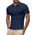 thumbnail image 4 of Afdoent Mens Shirts Male Summer Fashion Silk V Neck Shirt Short Sleeve Male Casual Polo Shirts Classic Mens Shirts, 4 of 5