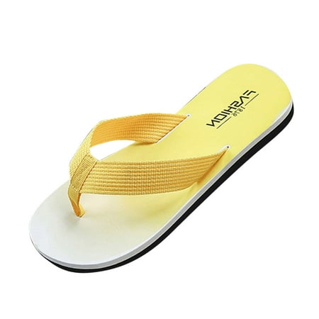 Binhe Fashion Spring and Summer Men Flip Flops Flat Bottom Lightweight Non Slip Gradient Color Comfortable Indoor and Outdoor Beach with Arch Support Impermeable Open toe Beach Leather Thong Sandals