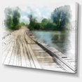 thumbnail image 2 of Bridge over Waterfall in Forest - Large Landscape Canvas Art, 2 of 4