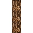 thumbnail image 2 of HR Mocha Brown and Beige Modern Contemporary Abstract Area Rugs Marble Pattern, 2' x 7' Runner, 2 of 5