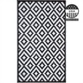 thumbnail image 5 of FH Home Outdoor Rug - Reversible - Indoor Use, Kids Room, Mudroom - Stain Resistant, Easy to Clean Weather Resistant Floor Mats - Aztec - Black/White (3 ft x 5 ft), 5 of 9