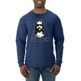 thumbnail image 1 of Wild Bobby Jesus: Ill Be Back Inspirational/Christian Men Long Sleeve Shirt, Navy, X-Large, 1 of 5