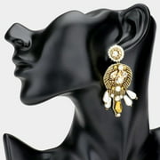 Boho Pearl Stone Embellished Dangle Earrings
