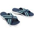 thumbnail image 1 of Product up-gradation-Stretch Cross Orthotic Slide Sandalias Mujer Sandalias Verano Zapatillas (azul) Adepaton WRMH-985-5, 1 of 3