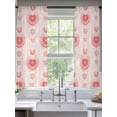 thumbnail image 2 of Valentine's Day Sheer Curtains 63 Inch Length 2 Panels Set Window Treatments, Modern Funny Romantic Love Heart Stripes Rod Pocket Semi Curtains for Living Room/Bedroom/Kitchen Décor, 104"W x 63"L, 2 of 7