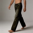 thumbnail image 4 of JUSLIO Mens Jeans,Vintage Washed Wide Leg Loose Straight Casual Denim Jeans,Dark Olive XL, 4 of 8