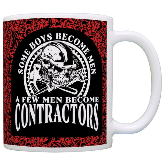 ThisWear Fathers Day Mug Some Boys Become Men Few Become Contractors Dad Mug Coffee Mug Paisley