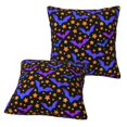 thumbnail image 2 of Halloween Throw Pillow Covers, halloween bat star Halloween Decorations Square Pillow Cases with Invisible Zipper for Bed Couch Sofa, Farmhouse Halloween Decor-2 Pack 16x16, 2 of 6