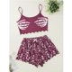 thumbnail image 4 of Conjunto de ropa de dormir para mujer Conjunto de chándal con estampado de esqueleto de Halloween Camis + Shorts Suit Pompotops hfajkhk123516, 4 of 7