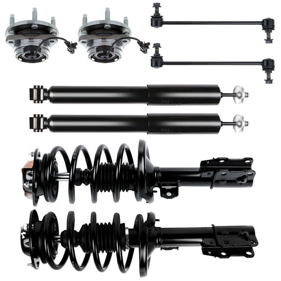 CCIYU Complete Suspension Kit compatible with 04 05 06 07 08 09 10 11 12 for Chevrolet for Malibu Includes Strut Spring Assembly, Rear Shock Absorber, Stabilizer Bar Link Kit, Wheel Hug