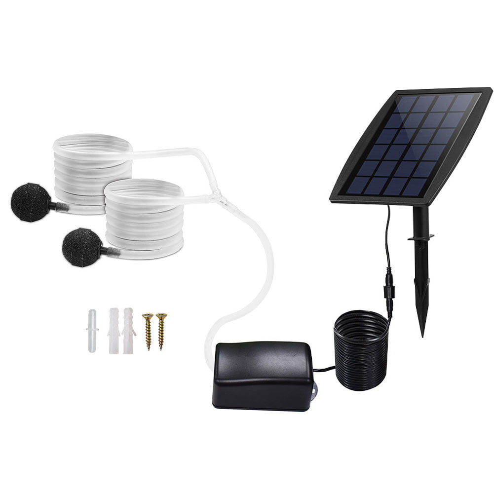 Solar Air Pump Kit Inserting Ground Water Air Pump Oxygenator Solar Aerator with Oxygen Hoses Air Stone for Pond Fish Tank Garden,Aerator