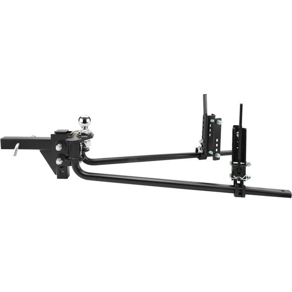 KFFKFF Weight Distribution Hitch, 1,500 lbs Weight Distributing Hitches Kit with Sway Control for Trailer, 2-In Solid Steel Shank, 2-5/16 in Alloy Steel Ball, Powder Coated Load Leveling Hitch, Black