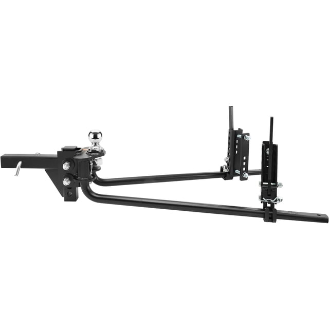 KFFKFF Weight Distribution Hitch, 1,500 lbs Weight Distributing Hitches Kit with Sway Control for Trailer, 2-In Solid Steel Shank, 2-5/16 in Alloy Steel Ball, Powder Coated Load Leveling Hitch, Black