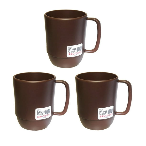 Taza JapanBargain de plástico, 350 ml, sin BPA, irrompible, paquete de 3