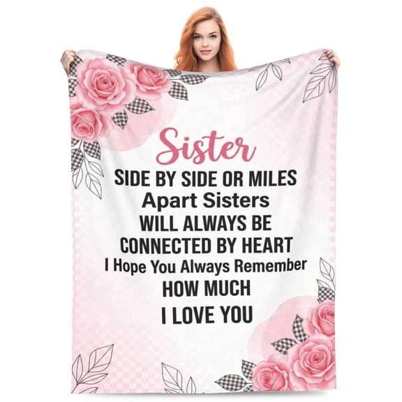 Sisters Gifts from Sister, Sister Gifts Blanket , Sister's Birthday Gift, Big Sisters Gift Ideas for Mothers Day Christmas, Best Friend Birthday Present for Women Girls, Bestie Blanket 50x40