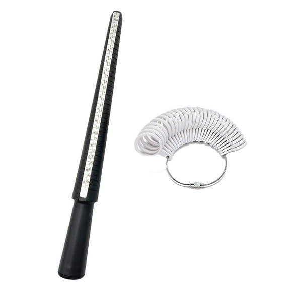 DESIGNICE Us Ring Sizer Measuring Gauge,1-17 Us Rings Size,Finger Sizing Measure Tool,Reusable,Finger Sizer Measuring Tool Finger Sizer Clip,White