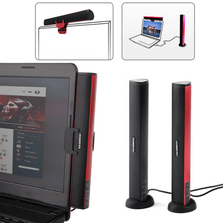 Ikanoo N12 USB Laptop Portable Stereo Speaker Audio Soundbar Wireless Speakers Bass Speaker For Computer Tablet PC with (Best Pc Audio Speakers)