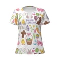thumbnail image 3 of Naloa Happy Easter1 Print T-Shirts Short Sleeve V Neck Tees for Women Fashion Tops Trendy Lightweight Soft Casual Summer Outfits Clothes, 3 of 5