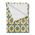 thumbnail image 2 of Geometric Soft Flannel Fleece Blanket, Abstract Geometric Origami Pattern Vintage Illustration Retro Style Print, Cozy Plush for Indoor and Outdoor Use, 60" x 80", Orange Teal Cream, by Ambesonne, 2 of 5