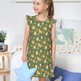 thumbnail image 4 of Fotbe Shiba Inu Dog And Flower Vestido de Dormir para Niñas de 3 a 10 Años, Mangas Cortas, Estilo Princesa, Pijama Camisón con Mangas Voladas-Small, 4 of 6