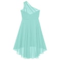 thumbnail image 5 of YONGHS Kids Girls One Shoulder Formal Gown High Low Hem Evening Dress Mint Green 8, 5 of 5