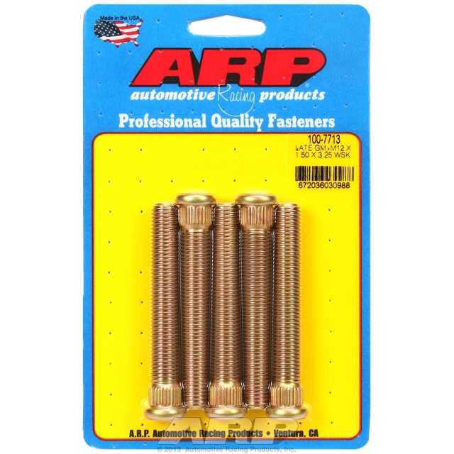 ARP Auto Racing Clou de Volant 100-7713 12 Millimètres x 1.5 Pouces Filetage; Longueur sous la Tête 3.250 Pouces; Longueur 0.315 Pouces; Corvette Firebird Tard Camaro
