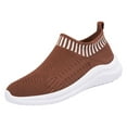 thumbnail image 5 of Running Shoes for Women Men Solid Color Knit Mesh Slip on Sock Sneakers Comfy Soft Sole Lightweight Casual Walking Shoes Coffee Size 6.5, 5 of 5