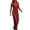 Wine, variant on Womens Pants Clearance Women Zipper Bandage Sequins Solid Color Backless V-Neck Sleeveless Jumpsuit