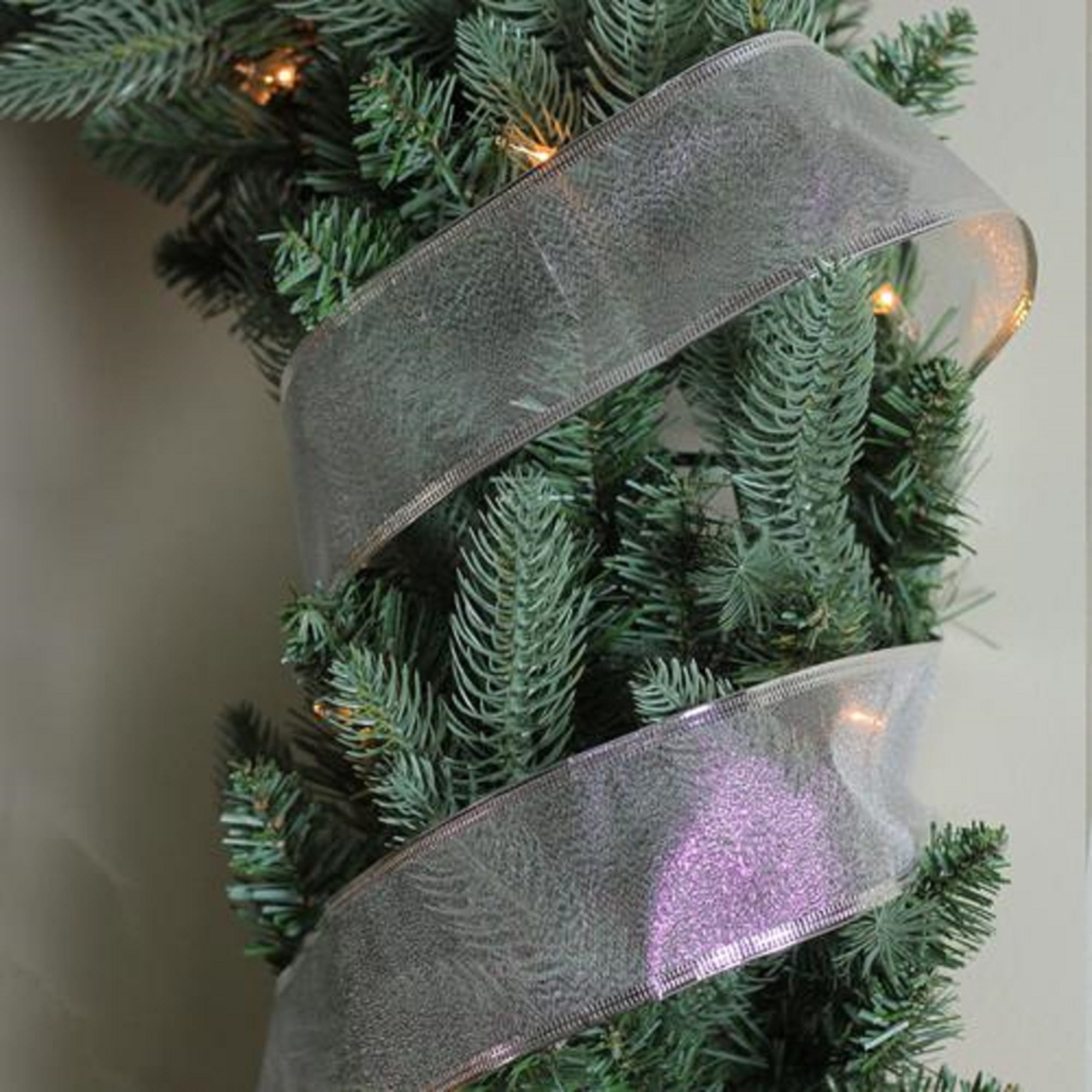 Northlight Textured Silver Christmas Wired Craft Ribbon 2.5" x 10 Yards