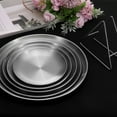 thumbnail image 3 of 8pcs Stainless Steel Plates with Triangle Stand 6.7 Inch Dinner Plate, Silver Tone, 3 of 6
