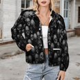 thumbnail image 3 of Jackets for Women Winter Coat Jackets Flannel Stand Collar Jacket(Skull Goth Skull Art,Size:S-4XL), 3 of 7