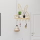 thumbnail image 4 of Estantes flotantes Pared Contemporáneo Decorativo Madera Metal Colgante Tecnología de soldadura Estantes de almacenamiento en la pared para Oro BLESIY Pared de estantes flotantes, 4 of 8