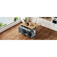 thumbnail image 6 of Rugerasy 54-inch Large Kitchen Island with Foldable Panels and Rolling Cart - Black Finish, 6 of 7