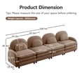 thumbnail image 5 of HUTWIFE 129.1" 4- Seater Teddy Velvet Sofa Camel Modular Couch with Curved Back & Lumbar Pillows, 5 of 9