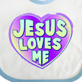 thumbnail image 4 of Inktastic Jesus Loves Me Boys or Girls Baby Bib, 4 of 4