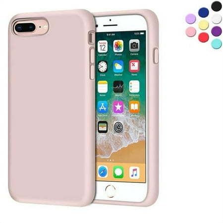 Designed for iPhone 8 Plus Silicone Case, Protection Shockproof Dustproof Anti-Scratch Phone Case Cover for iPhone 8 Plus, Liquid Silicone Phone Case (Rose)