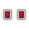 thumbnail image 3 of Clara Pucci 2.44Ct Ruby Emerald Cut VVS1 Screw Back Stud 14k Solid hypoallergenic Gold Designer Earrings For July, 3 of 7
