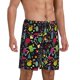 thumbnail image 2 of Fotbe Colorful Geometric Figures Pantalones Cortos de Pijama para Hombre, Ropa de Dormir, Pantalones de Pijama Cortos para Hombre-Large, 2 of 6