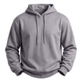 thumbnail image 4 of Loose Hoodie for Men Durable Solid Color Fashion Soft Pullover Long Sleeve Drawstring Sport Sweatshirts Men's Comfortable Casual Sweatshirts, 4 of 9