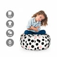thumbnail image 2 of Polka Dots Storage Toy Bag Chair, Circular Eggs Like Spots or Blemishes on a Plain Background, Stuffed Animal Organizer Washable Bag, Small Size, Charcoal Grey Blush, by Ambesonne, 2 of 3
