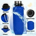 thumbnail image 5 of KEMIER Collapsible Water Bottles Leakproof Valve Reusable BPA Free Silicone Foldable Water Bottle for Sport Gym Camping Hiking Travel Sports Lightweight Durable 23.6oz 700ml（Blue）, 5 of 8